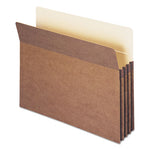 Recycled Top Tab File Pockets, 3.5" Expansion, Letter Size, Redrope, 25/Box