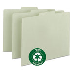 Recycled Blank Top Tab File Guides, 1/3-Cut Top Tab, Blank, 8.5 x 11, Green, 100/Box