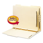 Self-Adhesive Folder Dividers with Twin-Prong Fasteners for Top/End Tab Folders, 1 Fastener, Letter Size, Manila, 25/Pack