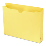 Colored File Jackets with Reinforced Double-Ply Tab, Straight Tab, Letter Size, Yellow, 50/Box