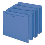 Colored File Jackets with Reinforced Double-Ply Tab, Straight Tab, Letter Size, Blue, 100/Box