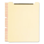 Self-Adhesive Folder Dividers with Twin-Prong Fasteners for Top/End Tab Folders, 1 Fastener, Letter Size, Manila, 25/Pack