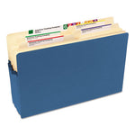 Colored File Pockets, 3.5" Expansion, Legal Size, Blue