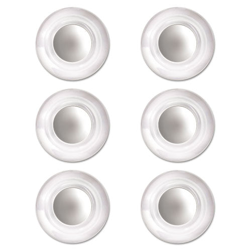 Glass Magnets, Large, Clear, 0.45" Diameter, 6/Pack