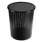 Urban Collection Punched Metal Wastebin, 20.24 oz, Perforated Steel, Black