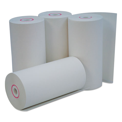 Direct Thermal Print Paper Rolls, 0.38" Core, 4.38" x 127 ft, White, 50/Carton