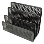 Urban Collection Punched Metal Letter Sorter, 3 Sections, DL to A6 Size Files, 6.5" x 3.25" x 5.5", Black