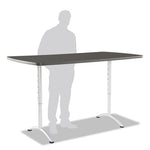 ARC Adjustable-Height Table, Rectangular, 36" x 72" x 30" to 42", Graphite Top, Silver Base