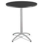 CafeWorks Table, Bistro-Height, Round, 36" x 42", Graphite Granite Top, Silver Base