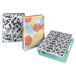 Durable Mini Size Non-View Fashion Binder with Round Rings, 3 Rings, 1" Capacity, 8.5 x 5.5, Bright Floral/Orange