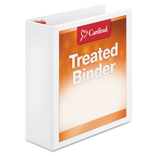 Treated ClearVue Locking Slant-D Ring Binder, 3 Rings, 3" Capacity, 11 x 8.5, White