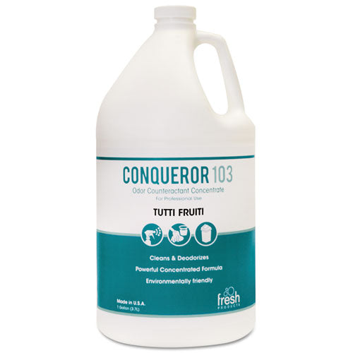 Conqueror 103 Odor Counteractant Concentrate, Tutti-Frutti, 1 gal Bottle, 4/Carton