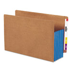 Redrope Drop-Front End Tab File Pockets, Fully Lined 6.5" High Gussets, 5.25" Expansion, Legal Size, Redrope/Blue, 10/Box