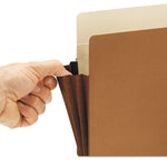 Redrope Drop-Front End Tab File Pockets, Fully Lined 6.5" High Gussets, 3.5" Expansion, Letter Size, Redrope/Brown, 10/Box