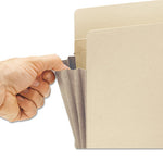 Manila End Tab File Pockets with Tyvek-Lined Gussets, 3.5" Expansion, Letter Size, Manila, 10/Box