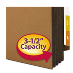 Redrope Drop-Front End Tab File Pockets, Fully Lined 6.5" High Gussets, 3.5" Expansion, Legal Size, Redrope/Brown, 10/Box