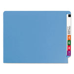 Shelf-Master Reinforced End Tab Colored Folders, Straight Tabs, Letter Size, 0.75" Expansion, Blue, 100/Box