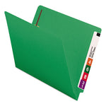 Heavyweight Colored End Tab Fastener Folders, 0.75" Expansion, 2 Fasteners, Letter Size, Green Exterior, 50/Box