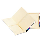Heavyweight Manila End Tab Pocket Folders, Interior Front/Back Panel Pockets, Straight Tabs, Letter Size, 11pt Manila, 25/Box