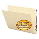 Extended End Tab Manila Folders, Straight Tabs, Letter Size, 0.75" Expansion, Manila, 100/Box