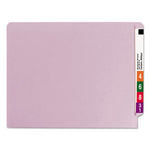 Shelf-Master Reinforced End Tab Colored Folders, Straight Tabs, Letter Size, 0.75" Expansion, Lavender, 100/Box