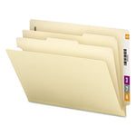 Manila End Tab Classification Folders, 2" Expansion, 2 Dividers, 6 Fasteners, Letter Size, Manila Exterior, 10/Box