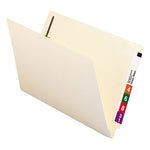 End Tab Fastener Folders with Reinforced Straight Tabs, 11-pt Manila, 1 Fastener, Legal Size, Manila Exterior, 50/Box