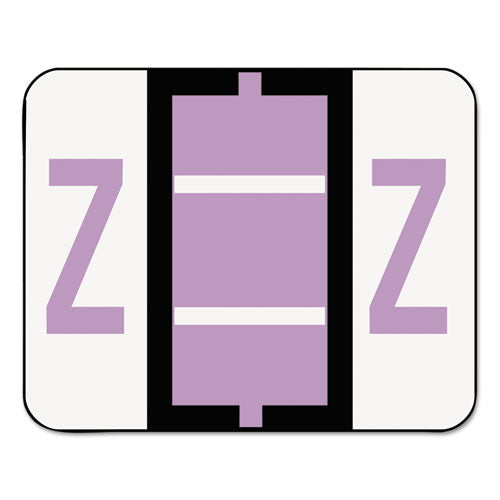 A-Z Color-Coded End Tab Filing Labels, Z, 1 x 1.25, White, 500/Roll