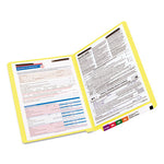 Heavyweight Colored End Tab Fastener Folders, 0.75" Expansion, 2 Fasteners, Letter Size, Yellow Exterior, 50/Box