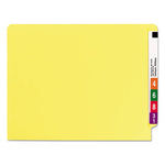 Heavyweight Colored End Tab Fastener Folders, 0.75" Expansion, 2 Fasteners, Letter Size, Yellow Exterior, 50/Box