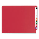 Shelf-Master Reinforced End Tab Colored Folders, Straight Tabs, Letter Size, 0.75" Expansion, Red, 100/Box