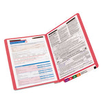 Heavyweight Colored End Tab Fastener Folders, 0.75" Expansion, 2 Fasteners, Letter Size, Red Exterior, 50/Box