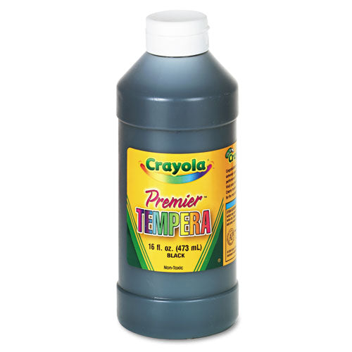 Premier Tempera Paint, Black, 16 oz Bottle