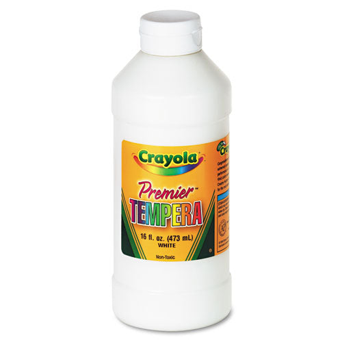 Premier Tempera Paint, White, 16 oz Bottle