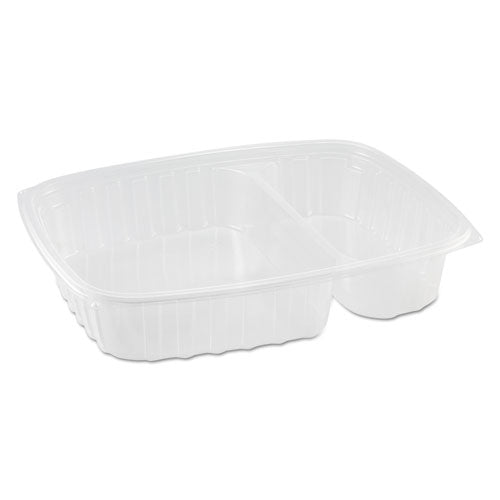 StayLock Clear Hinged Lid Containers, 3-Compartment, 8.6 x 9 x 3, Clear, Plastic, 100/Packs, 2 Packs/Carton