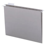 Colored Hanging File Folders with 1/5 Cut Tabs, Letter Size, 1/5-Cut Tabs, Gray, 25/Box