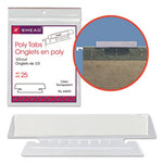 Poly Index Tabs and Inserts For Hanging File Folders, 1/3-Cut, White/Clear, 3.5" Wide, 25/Pack