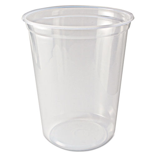 Microwavable Deli Containers, 32 oz, 4.6 Diameter x 5.6 h, Clear, Plastic, 500/Carton