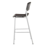 CafeWorks Stool, Supports Up to 225 lb, 30" Seat Height, Graphite Seat, Graphite Back, Silver Base