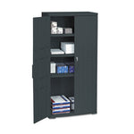 Rough n Ready Storage Cabinet, Three-Shelf, 33w x 18d x 66h, Black