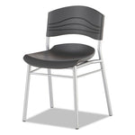 CafeWorks Chair, Supports Up to 225 lb, 18" Seat Height, Graphite Seat/Back, Silver Base, 2/Carton