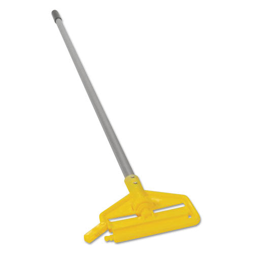 Invader Aluminum Side-Gate Wet-Mop Handle, 1" dia x 60", Gray/Yellow