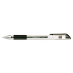 Comfort Grip Gel Pen, Stick, Medium 0.7 mm, Black Ink, Clear/Black Barrel, Dozen