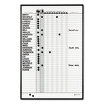 Employee In/Out Board System, Up to 36 Employees, 24 x 36, Porcelain White/Gray Surface, Black Aluminum Frame