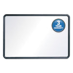 Contour Dry Erase Board, 48 x 36, Melamine White Surface, Black Plastic Frame