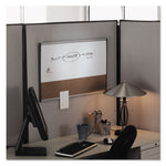 ARC Frame Cubicle Dry Erase/Cork Board, 30 x 18, Tan/White Surface, Silver Aluminum Frame