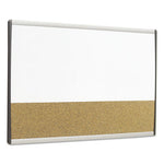 ARC Frame Cubicle Dry Erase/Cork Board, 30 x 18, Tan/White Surface, Silver Aluminum Frame