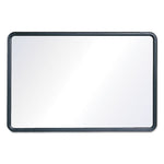 Contour Dry Erase Board, 48 x 36, Melamine White Surface, Black Plastic Frame