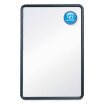 Contour Dry Erase Board, 24 x 18, Melamine White Surface, Black Plastic Frame