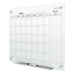 Infinity Magnetic Glass Calendar Board, One Month, 48 x 36, White Surface